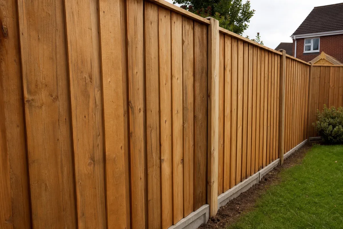 Feather edge timber fencing in a West Bromwich garden